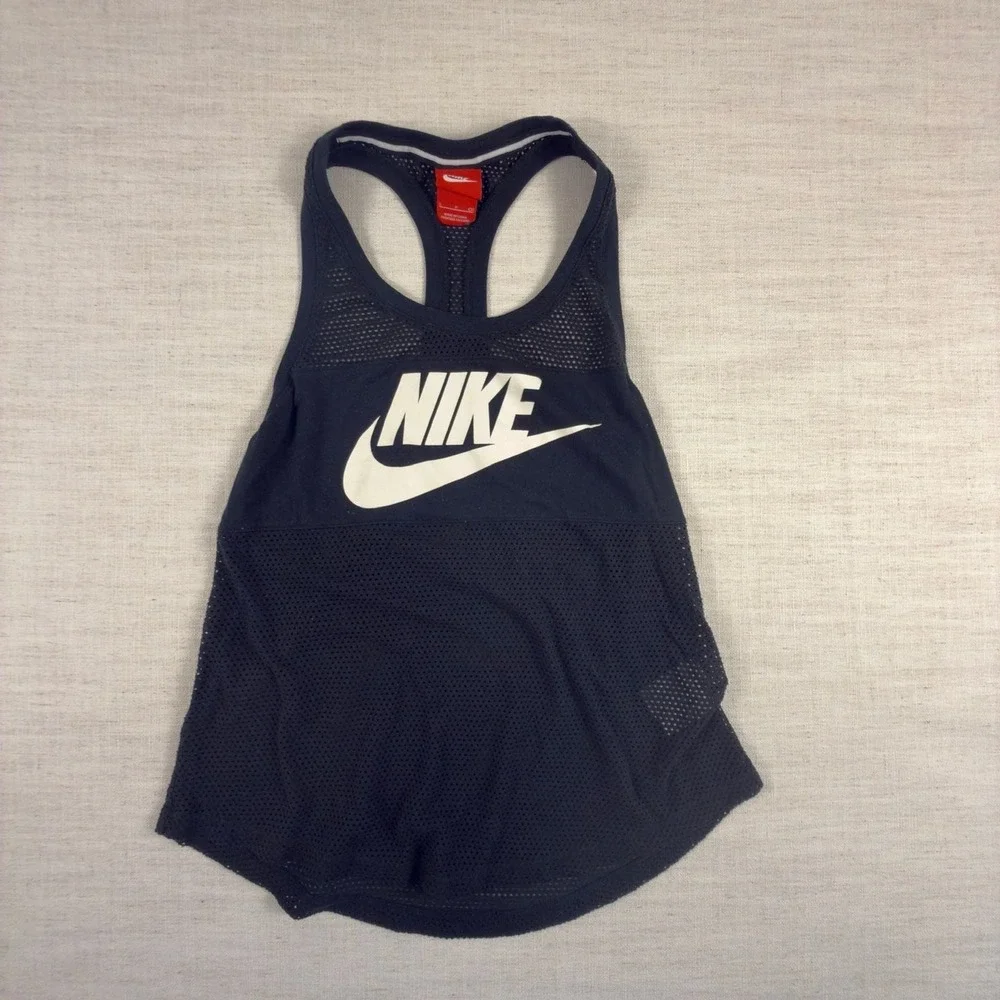 Nike Women's Mesh Racerback Tank Top Black Size S